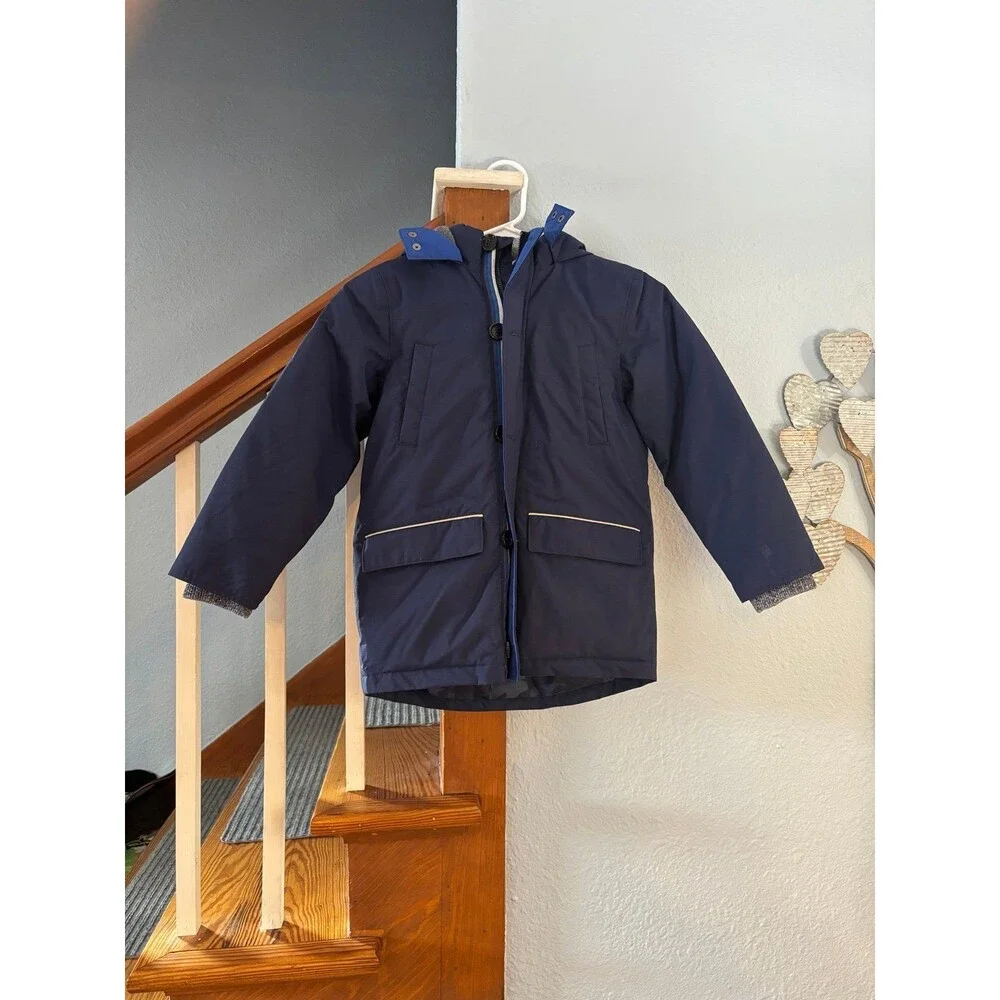 Mini Boden navy blue 7/8 winter parka coat jacket warm ski